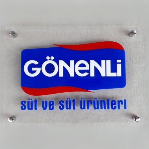 Krom Vidalı Şeffaf Kapı Tabelası